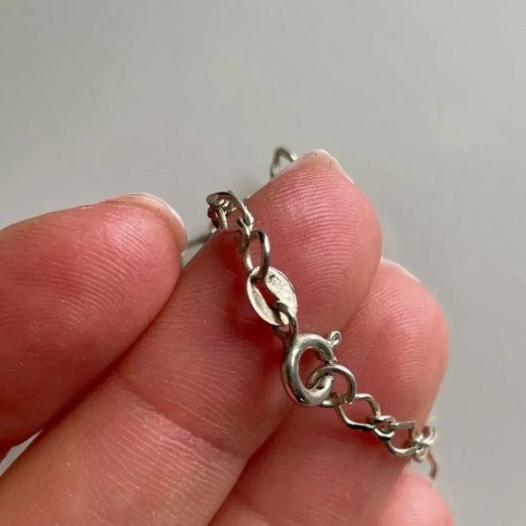 Genuine 925 Sterling Silver  Necklace with 4-Leaf Clover Charm - Picture 7 of 9